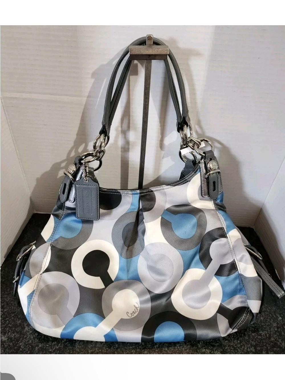 Vintage Coach Mia Bias Op Art shoulder bag